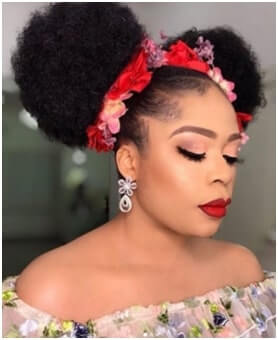 The Double Afro Ponytail hairstyle for teens
