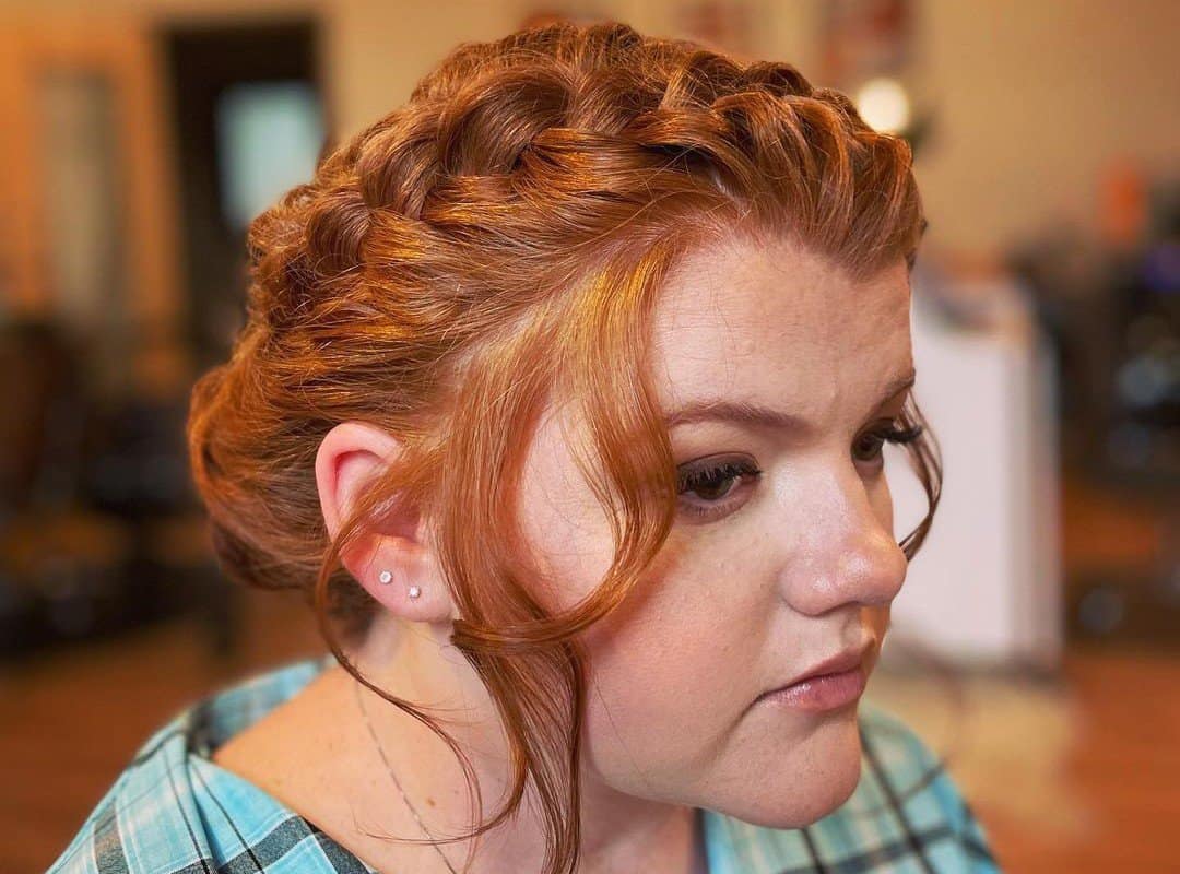 girl with a redhead braided crown