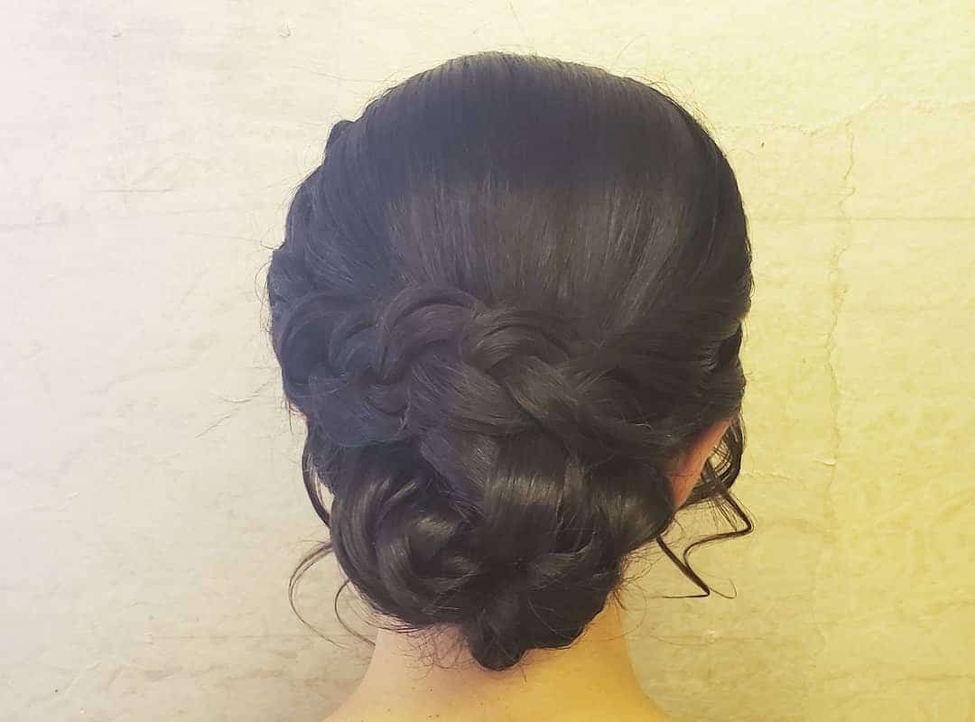 girl with a Dutch Braided updo