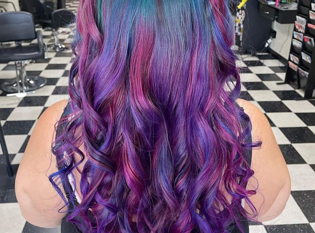 Mermaid unicorn galaxy wave hair