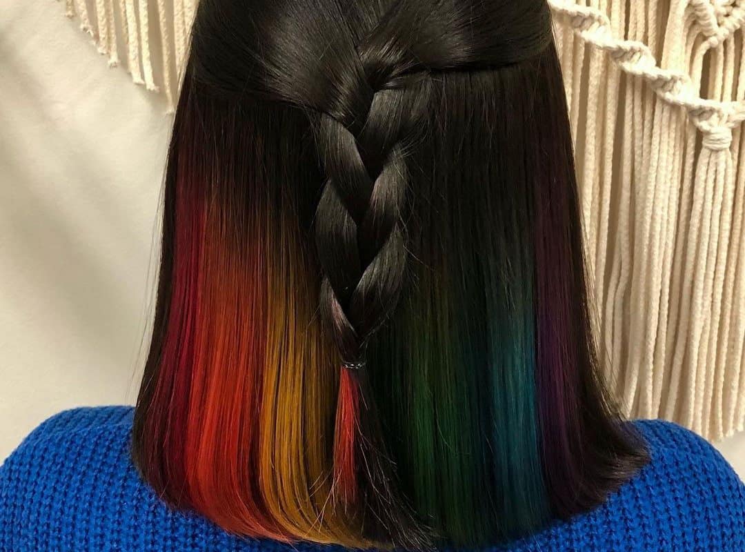 Black Hair with a Rainbow Underneath
