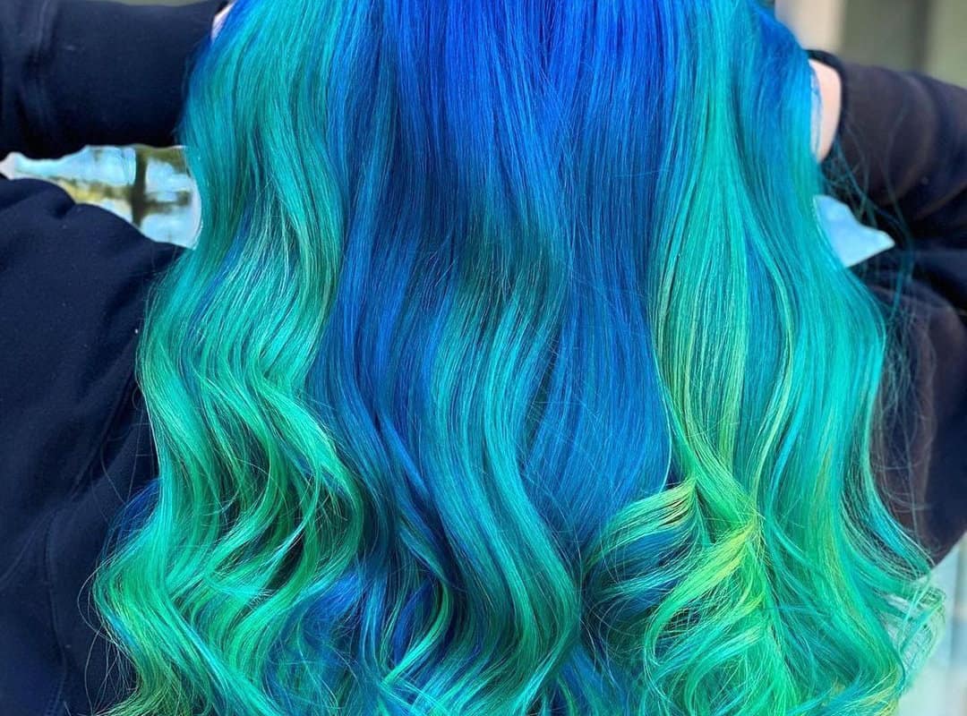 Mermaid under-the-sea blue galaxy hair