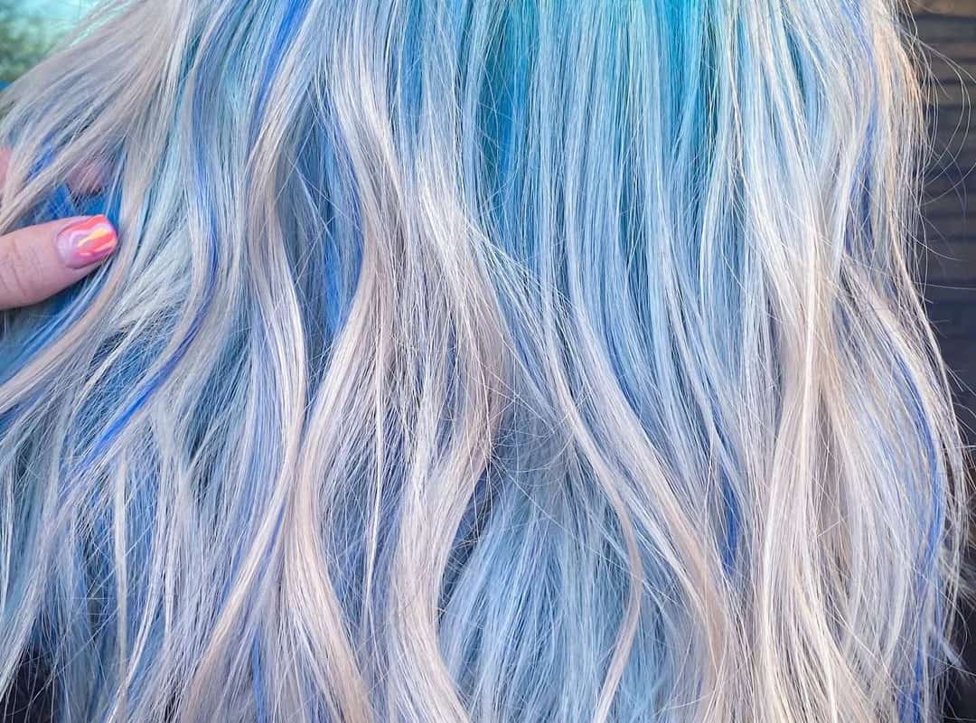 Silver blue balayage