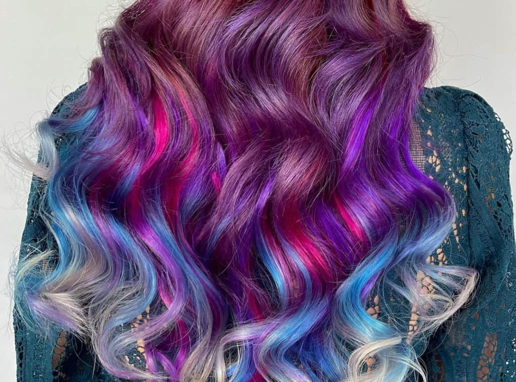 Mermaid galaxy hair with blonde tips