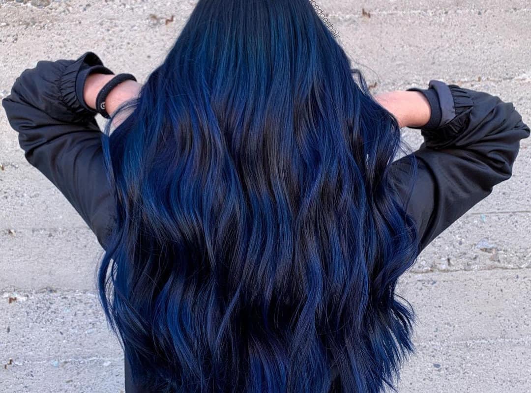 Navy blue balayage