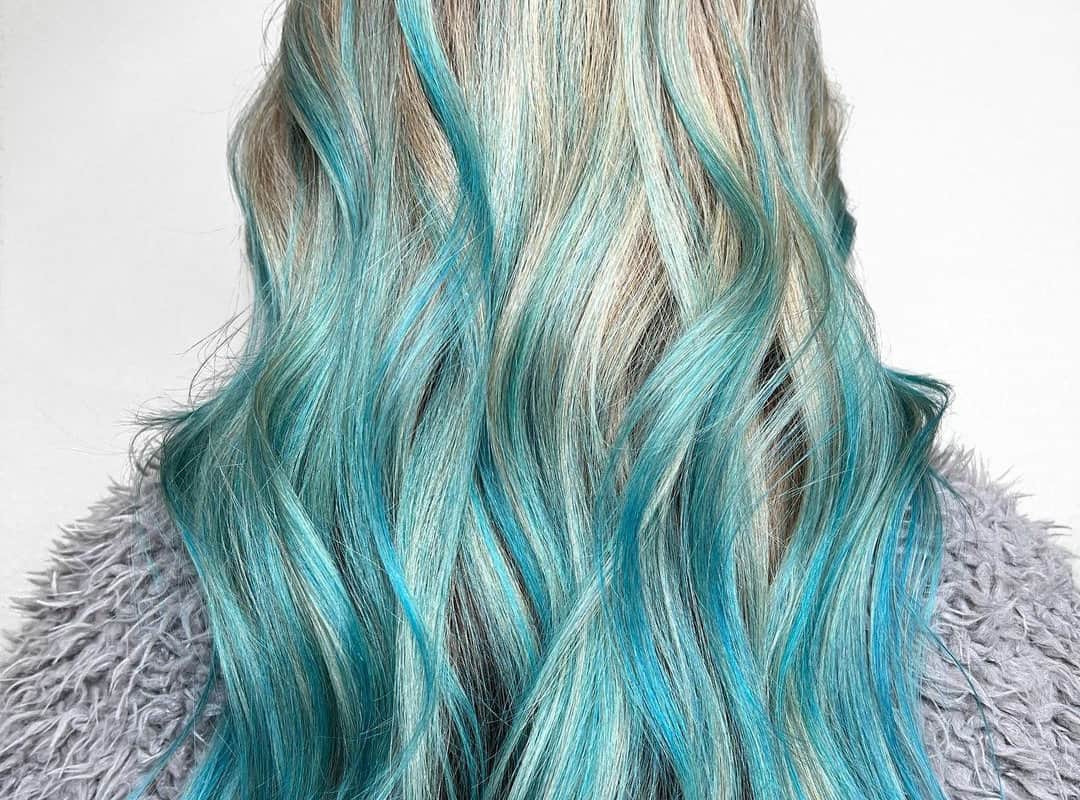 Light blue balayage