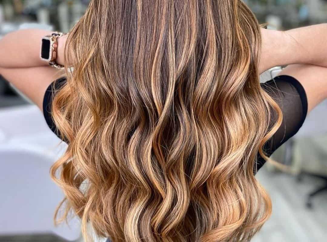 butterscotch caramel balayage waves
