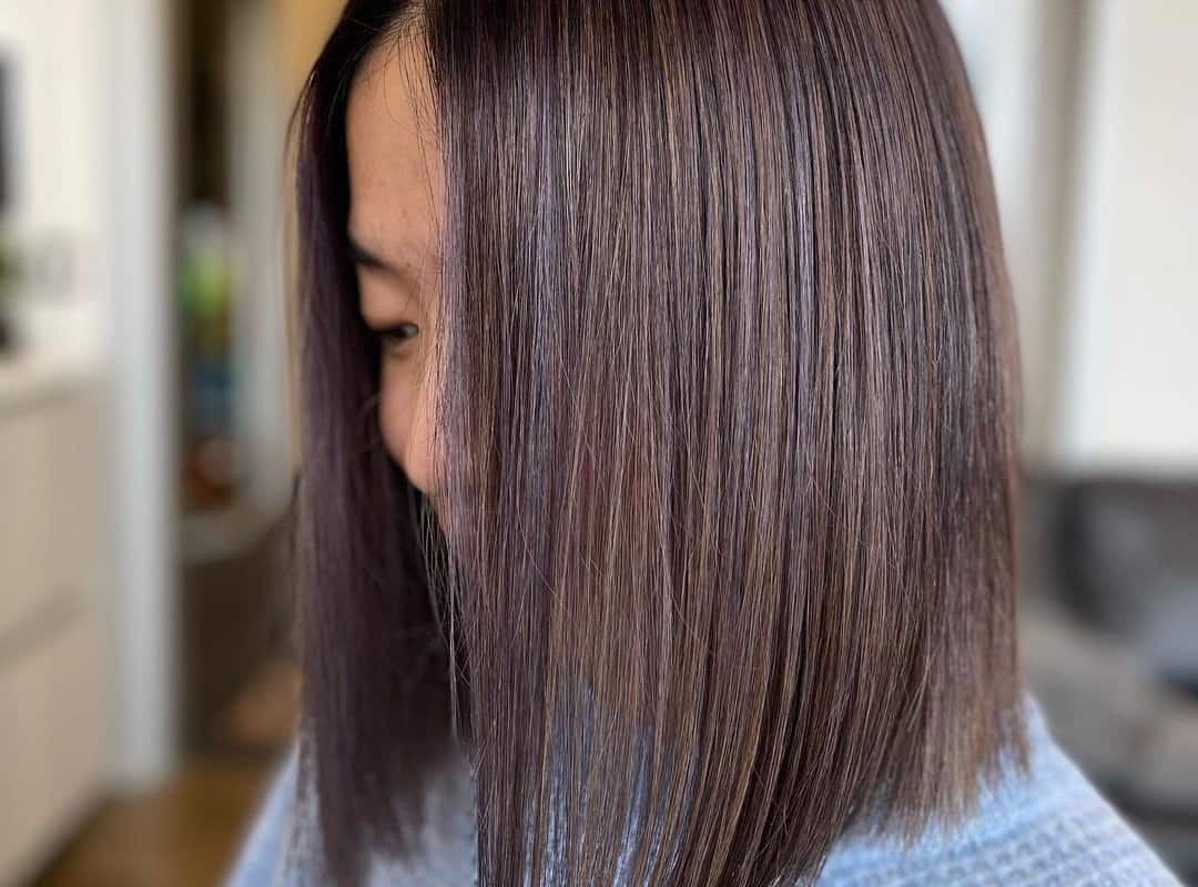 Asian balayage for short straight hair