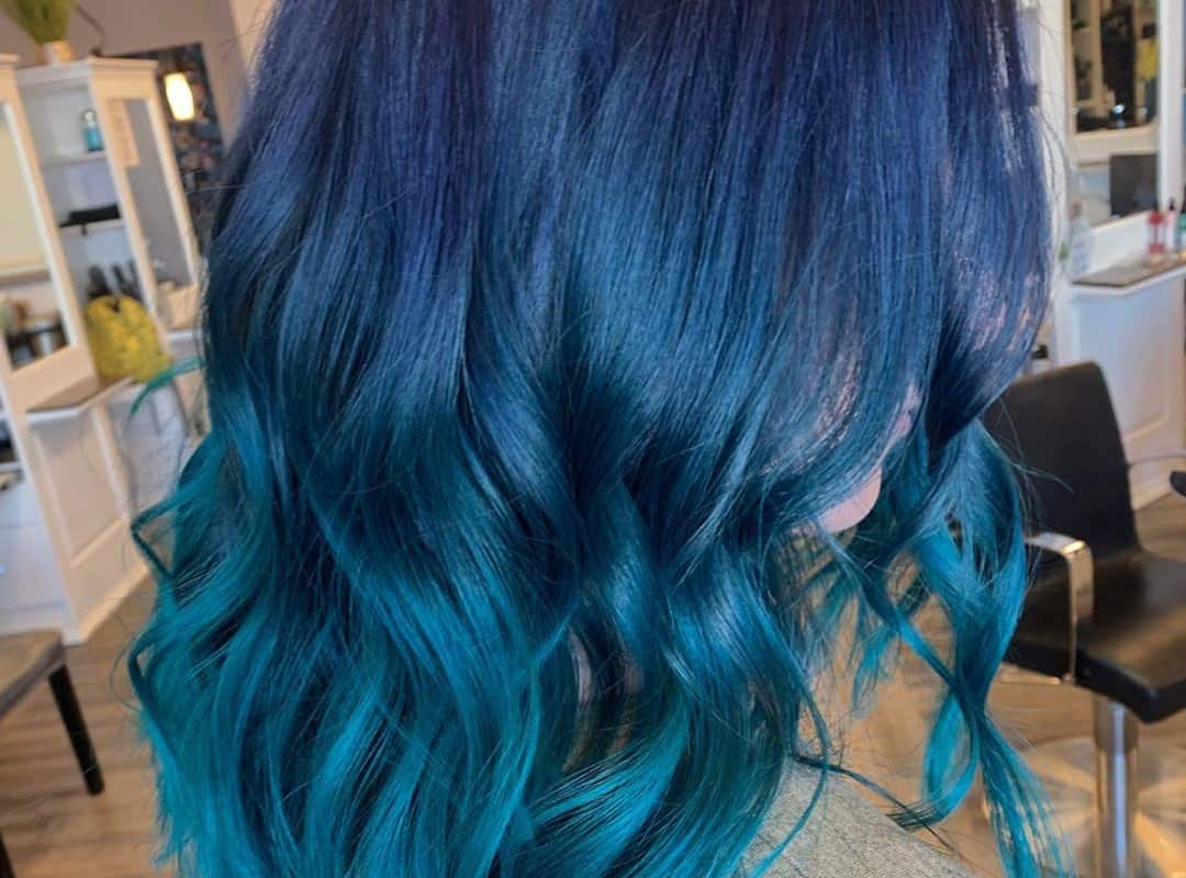 Dark blue balayage