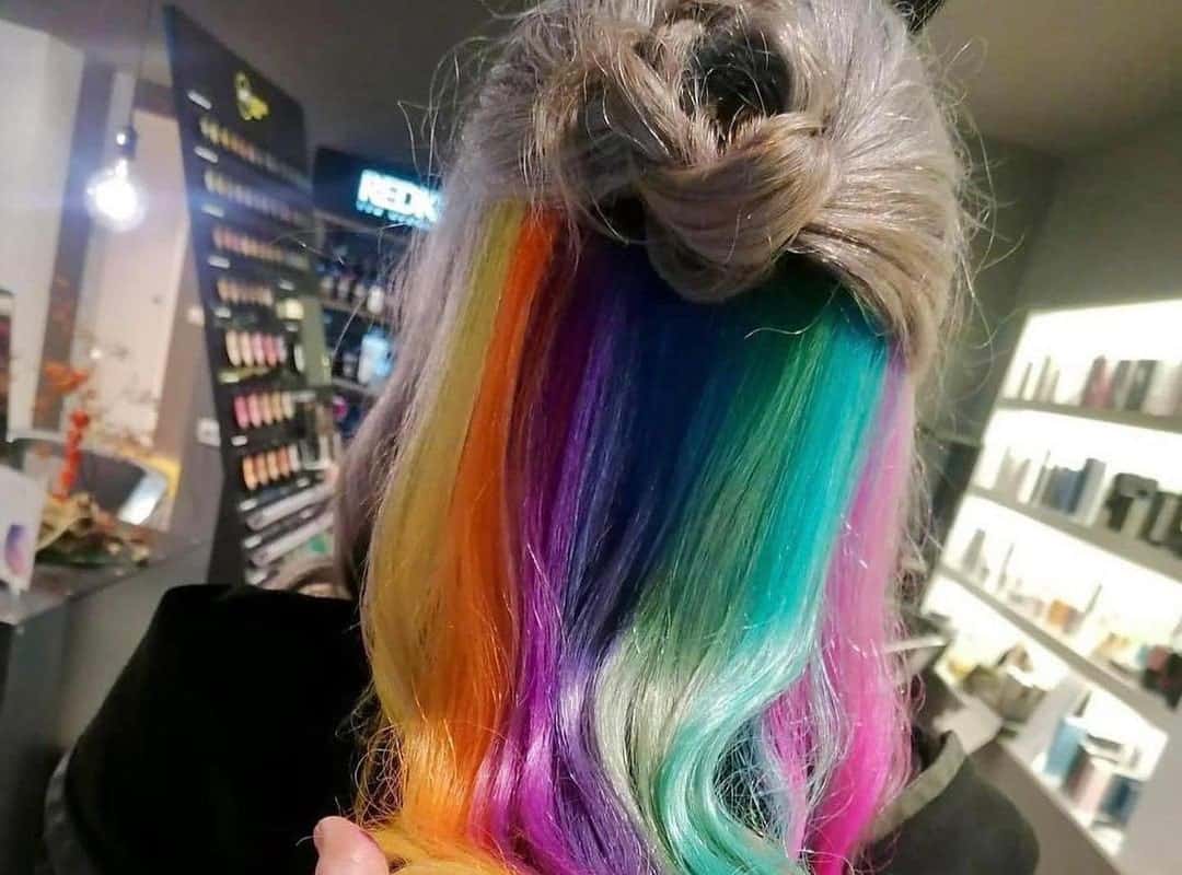 Grey Hair with a Rainbow Underneath