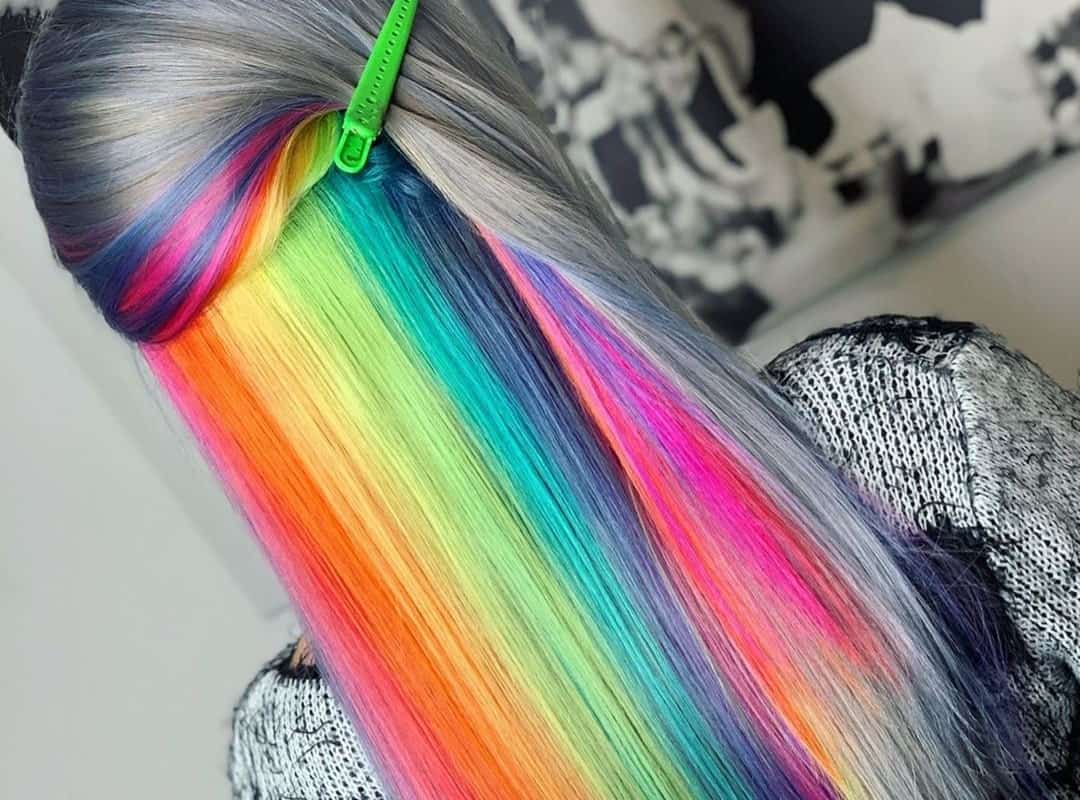Blue Hair with a Rainbow hidden
