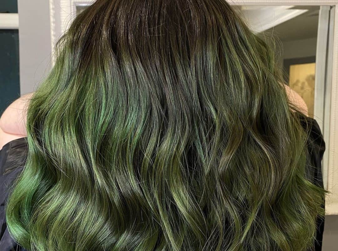 Olive Green Balayage