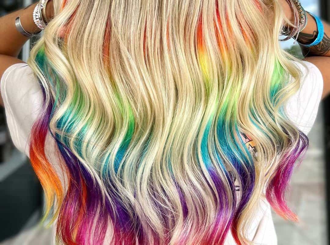 Blonde Hair with a Rainbow hidden