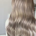 Asian shiny blonde balayage
