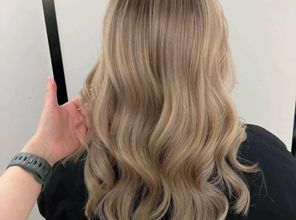 Asian blonde balayage hair