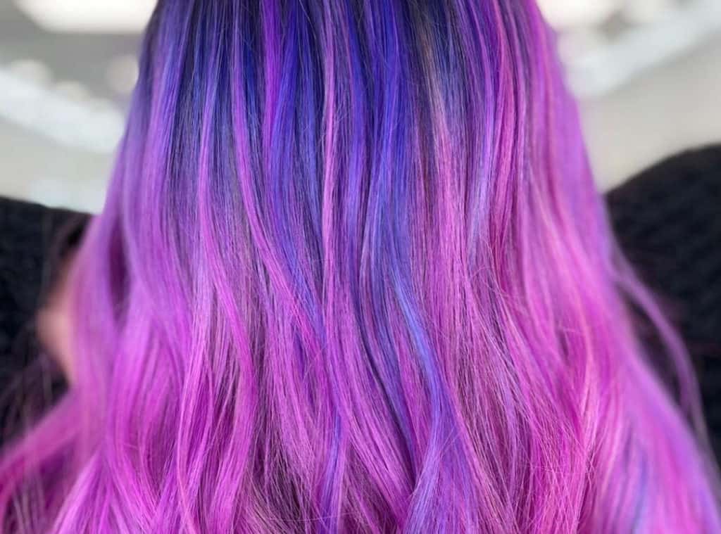 purple galaxy on hair