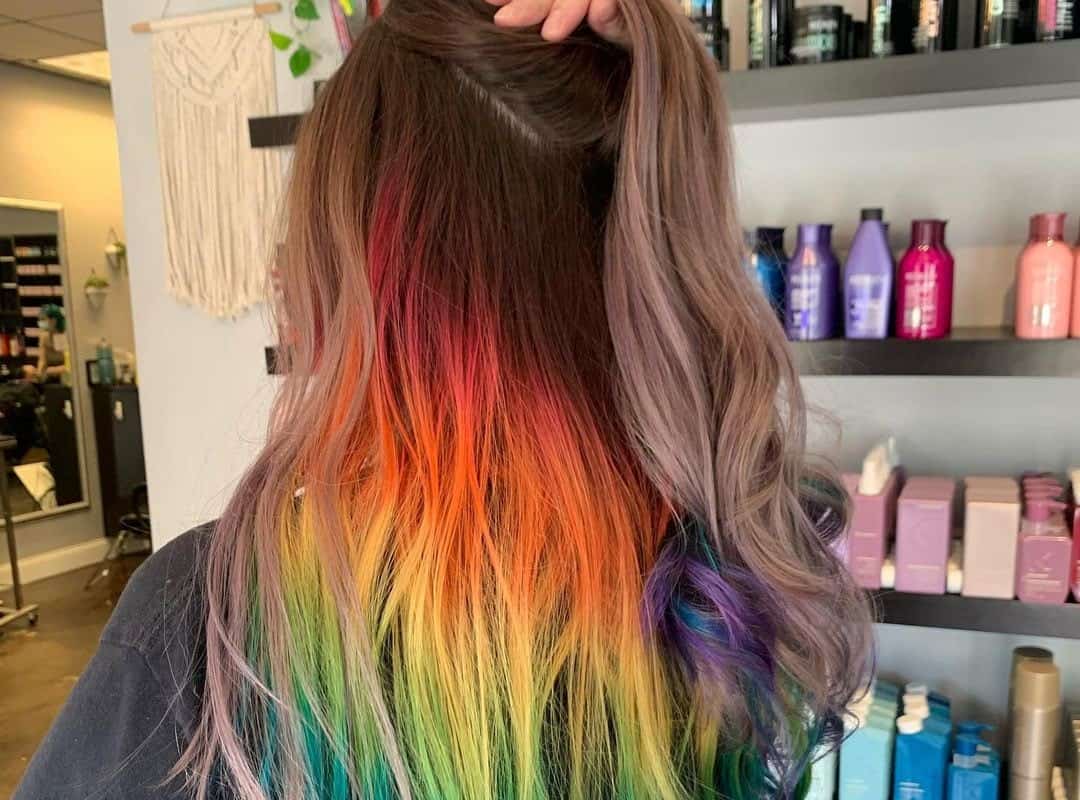 Light Purple Hair with a Rainbow Hidden