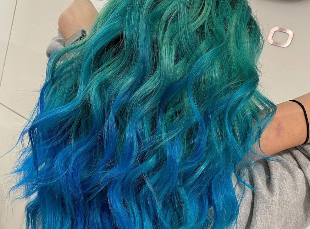Hair with Blue and green balayage
