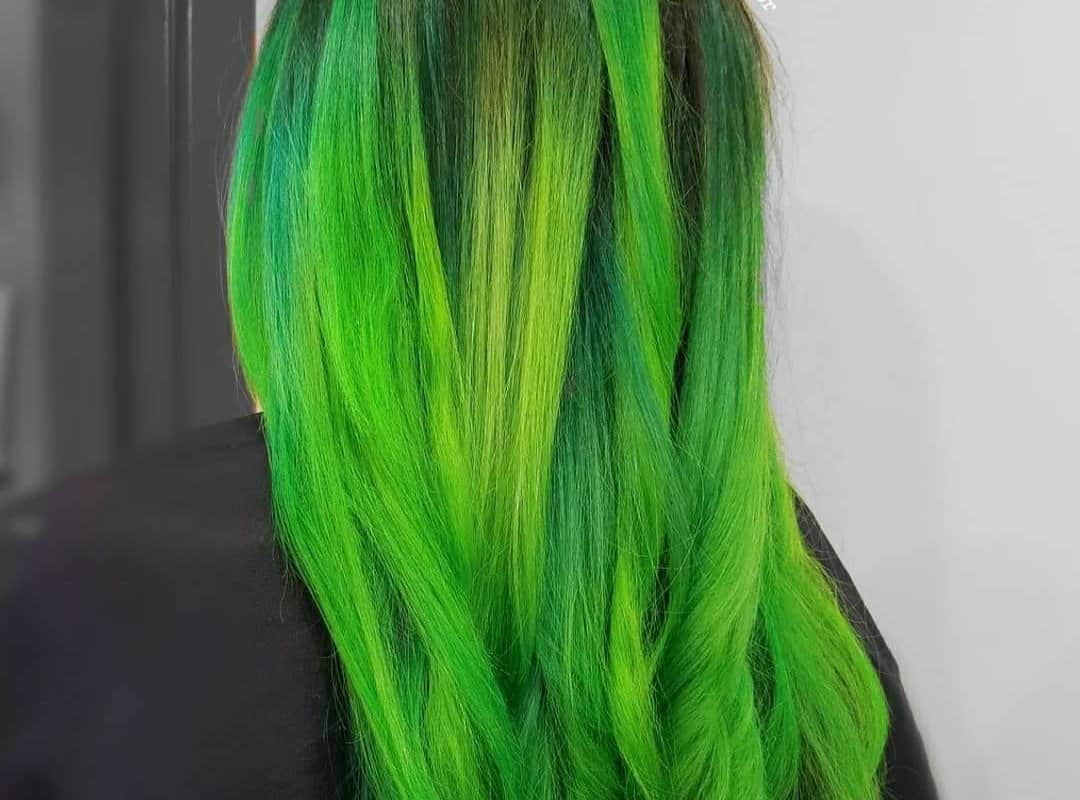 Lime and Bright Green Balayage