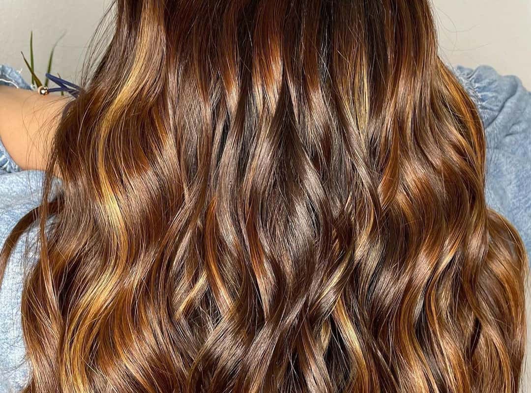 butterscotch balayage with caramel highlights