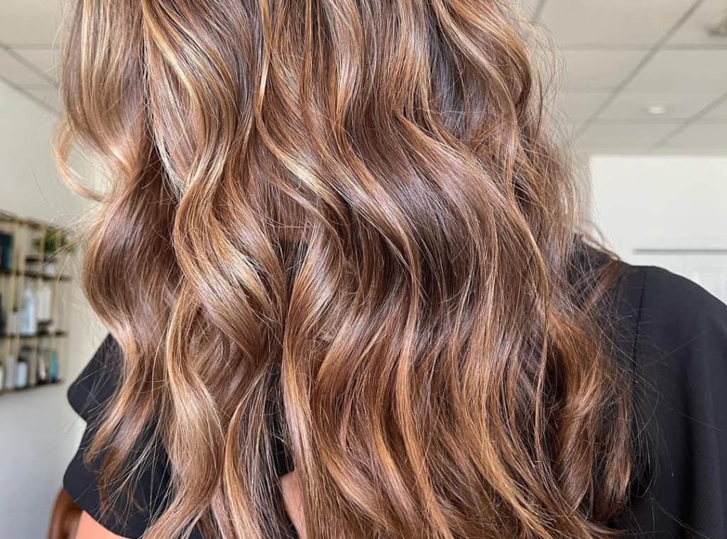 Blonde hair with butterscotch caramel balayage