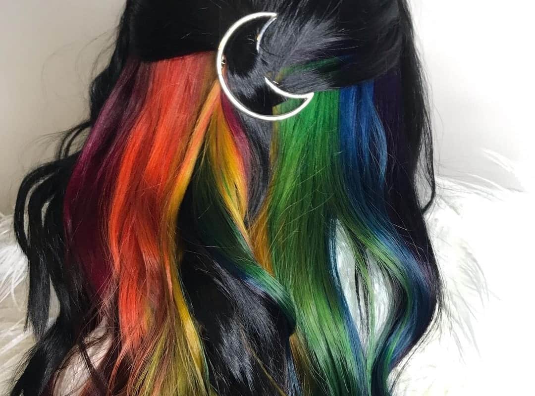 Black Hair with a Rainbow Hidden