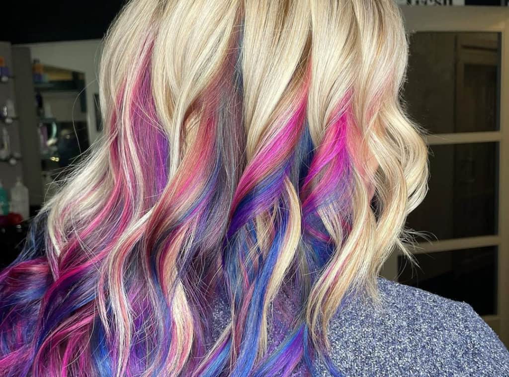 Mermaid purple galaxy for blonde hair