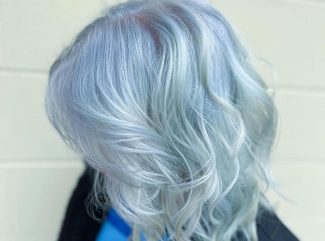 Hair with Silver blue balayage