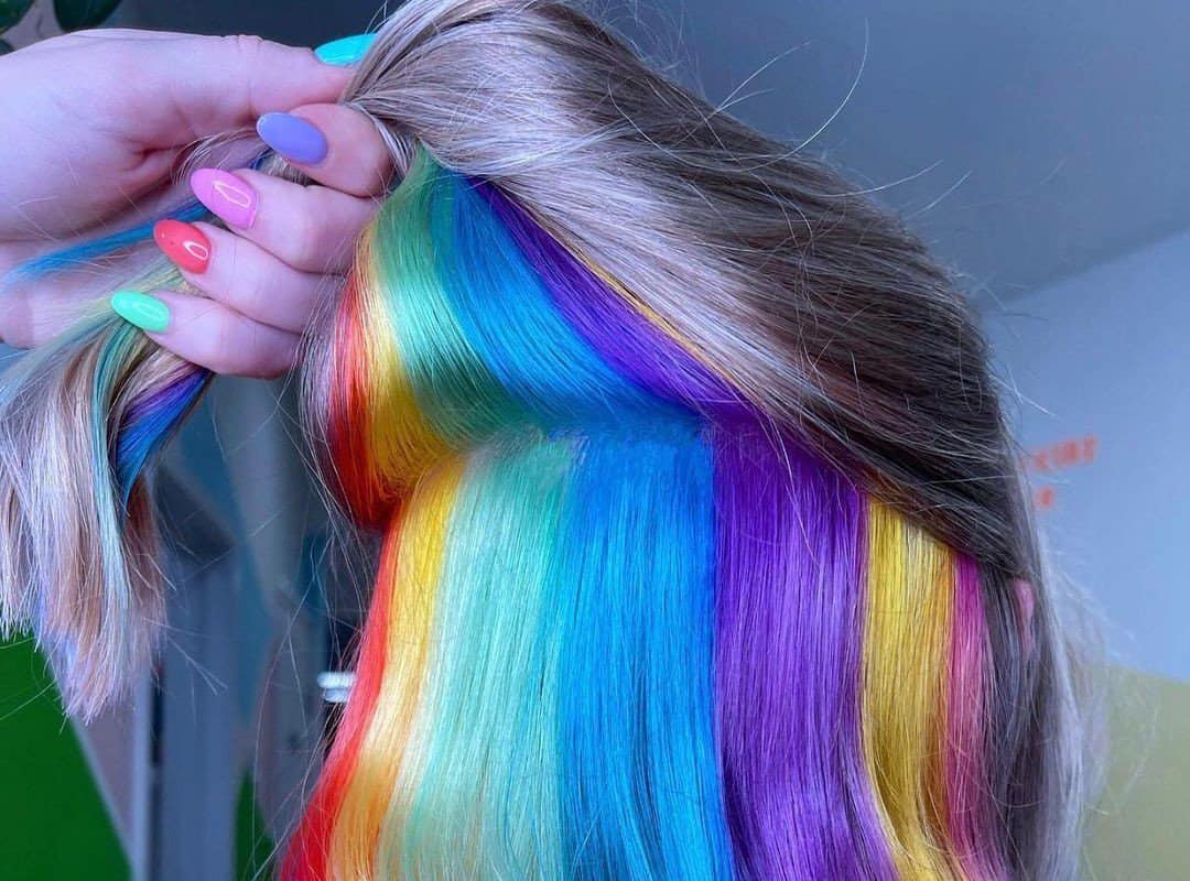 Light Purple with a Rainbow Underneath
