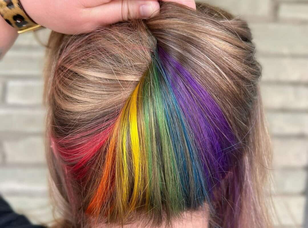 Brown with a Rainbow Underneat