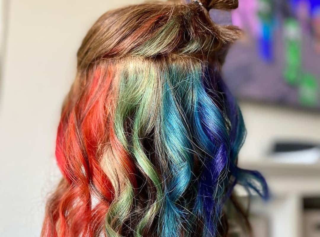 Light Brown Hair with a Rainbow Hidden