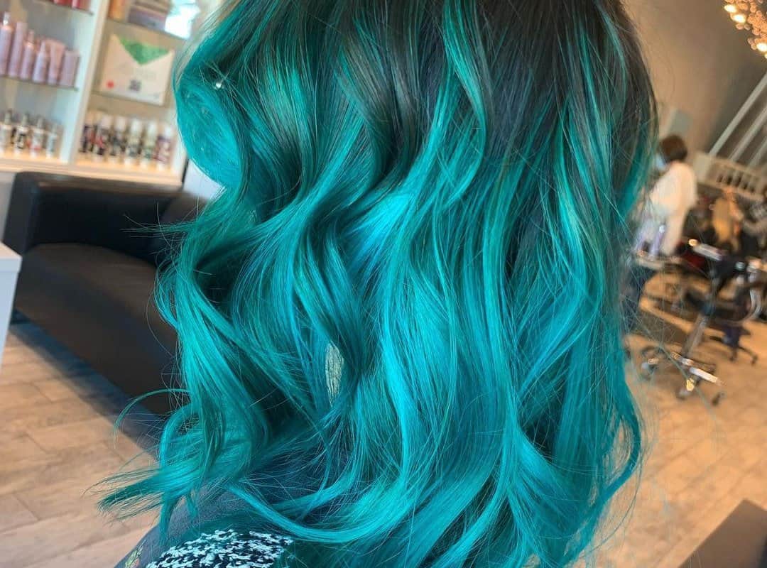Blue and Green Balayage