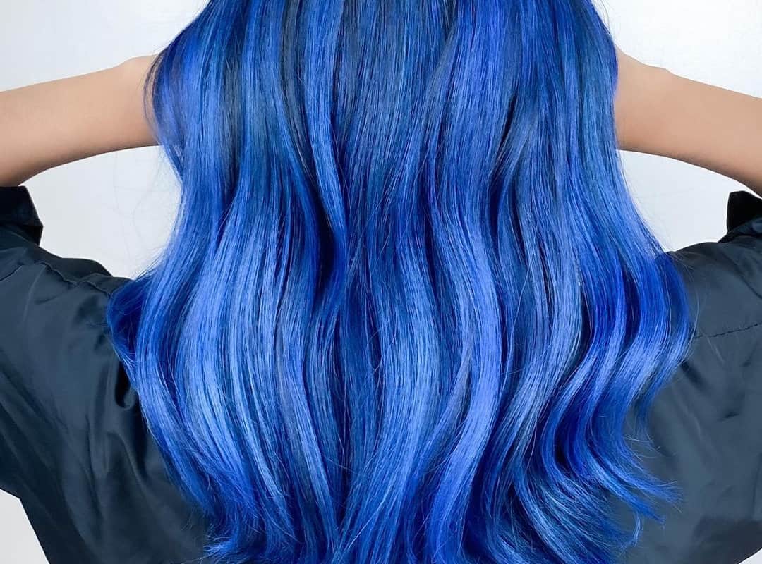 Black hair with Blue balayage