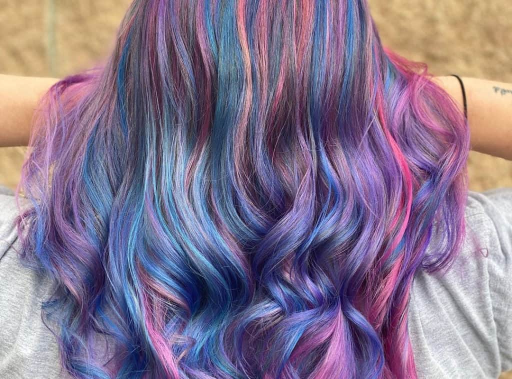 mermaid pastel galaxy balayage