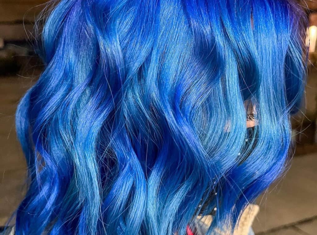 Hair with Electric blue balayage
