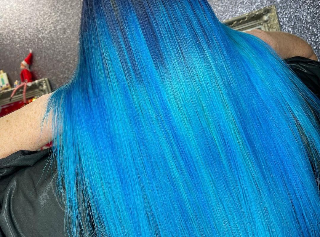 Hair with Light blue balayage