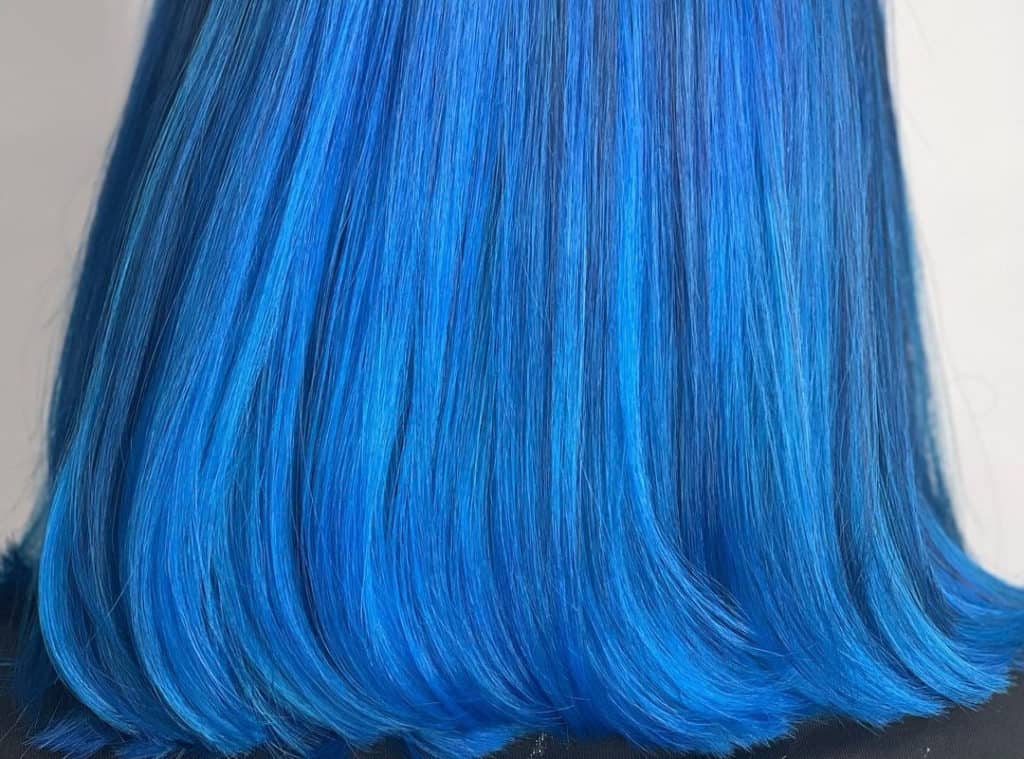 Blue balayage for brown hair