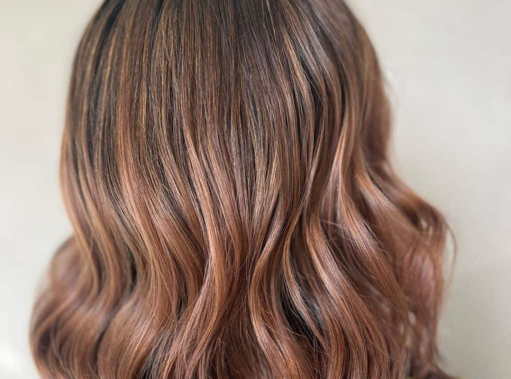Chocolate butterscotch caramel balayage for hair