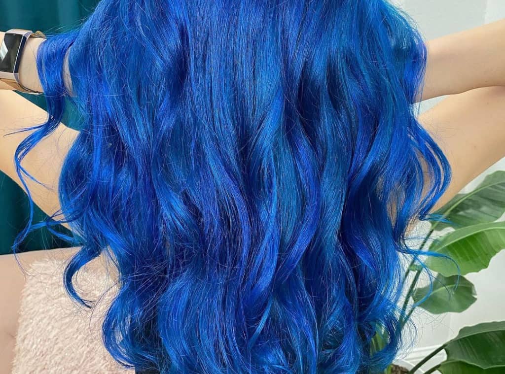 Hair with Electric blue balayage