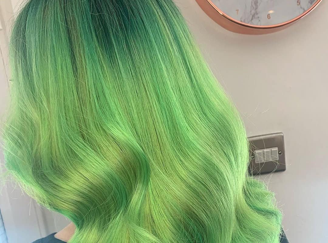 Pastel Lime Green Balayage