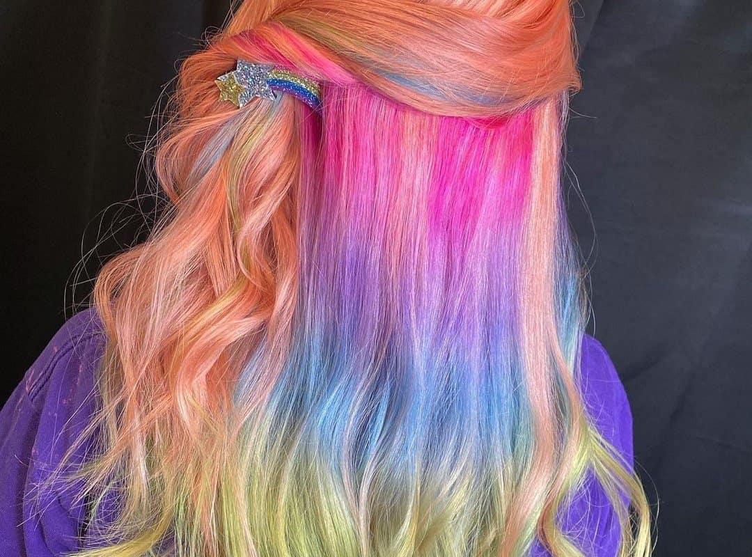 Pastel Rainbow Hair Underneath