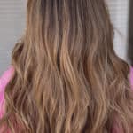 pastel caramel balayage on Asian hair