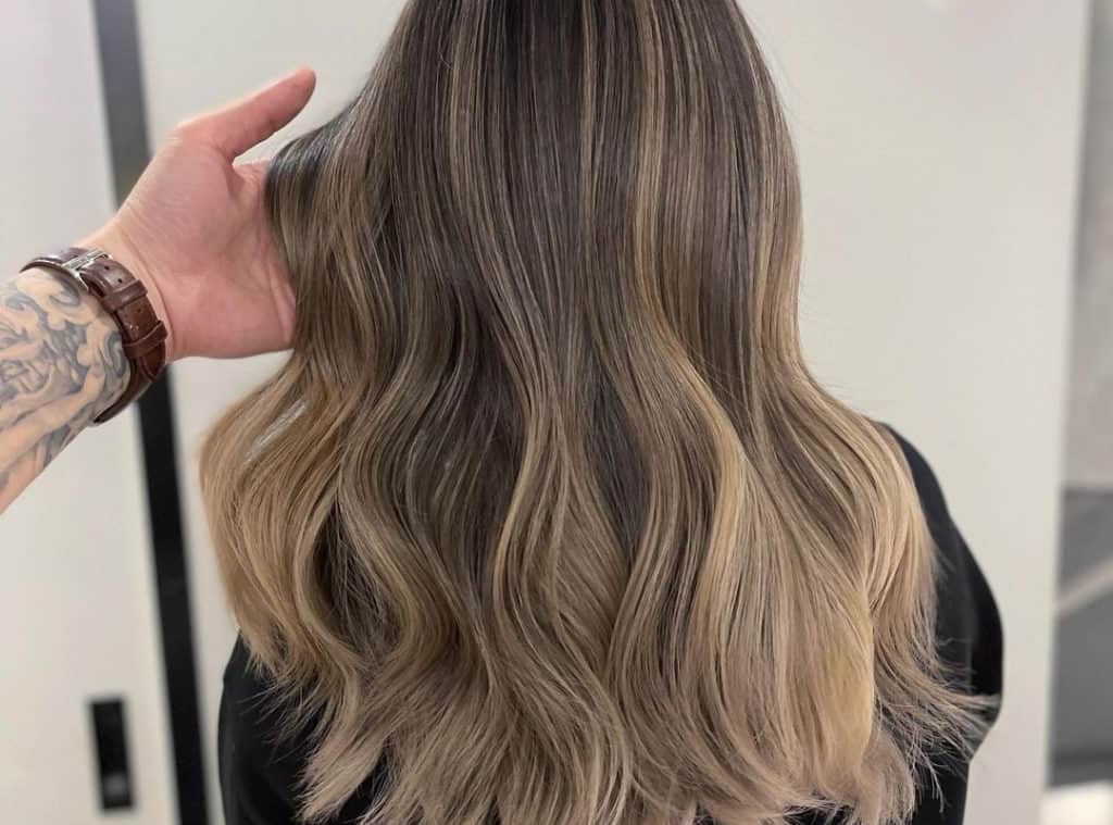 partial balayage on Asian hair