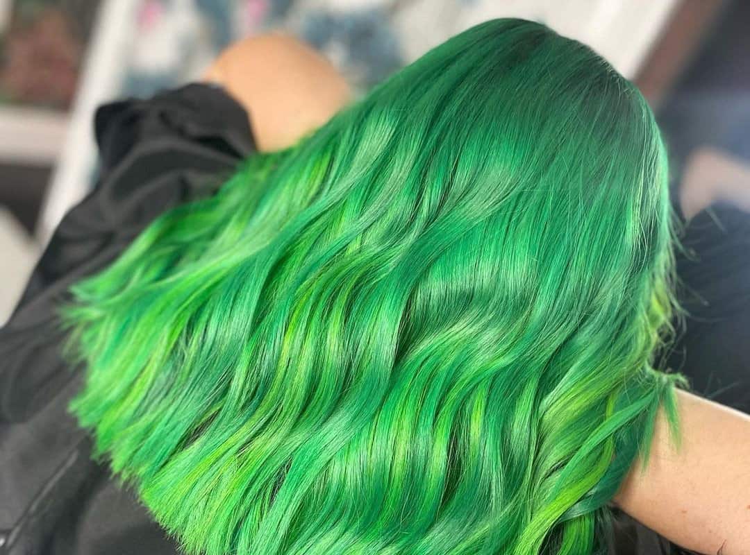 Bright Green to Lime Balayage