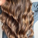 Butterscotch caramel balayage with highlights