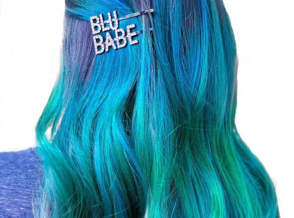 bright blue and lime mermaid hair