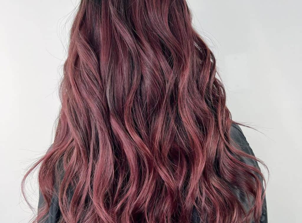 red balayage long hair