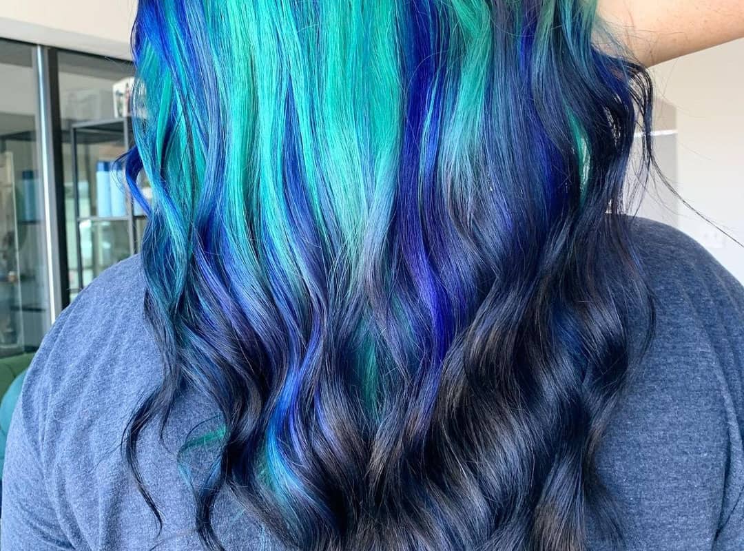 Mermaid dream blue galaxy hair