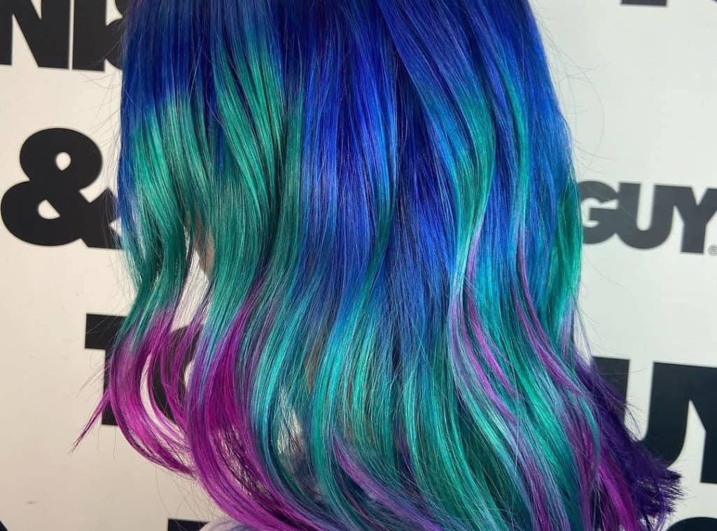 mermaid hair with purple tips