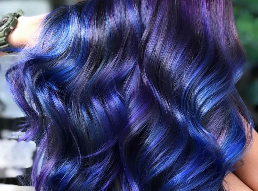 Dark galaxy hair with silver highlights